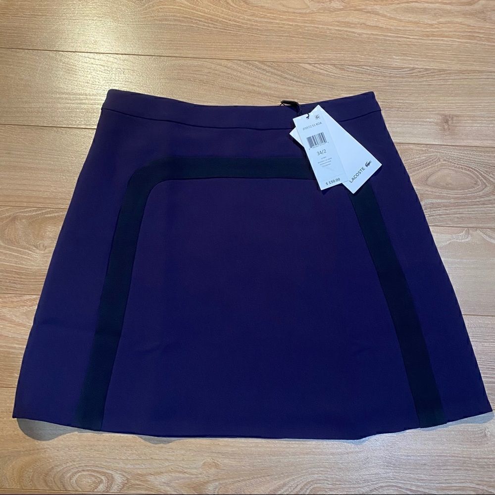 NWT Lacoste Purple & Black Color A-line Skirt‎